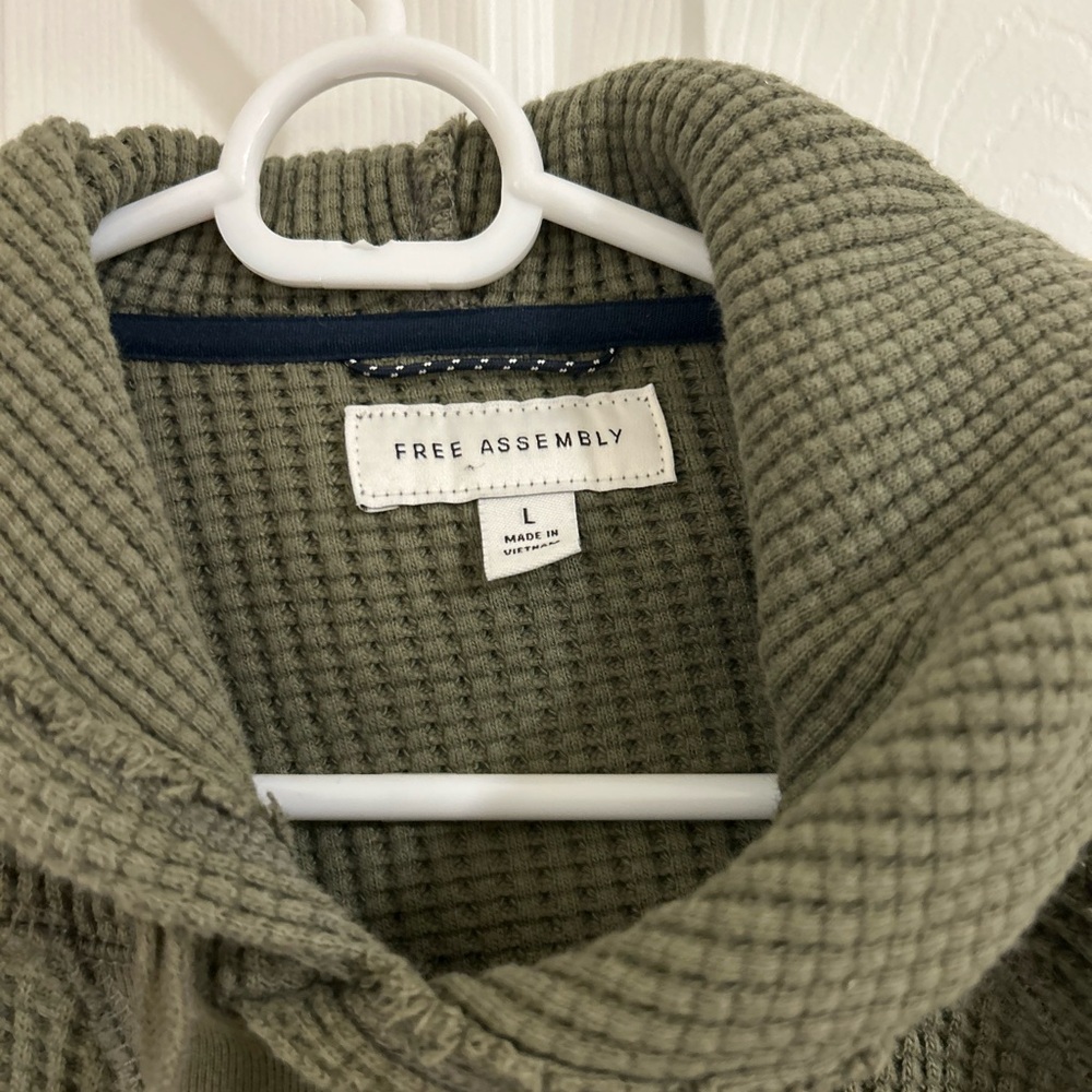 Free People Sage Green Hooded Sweater - Picture 2 of 4